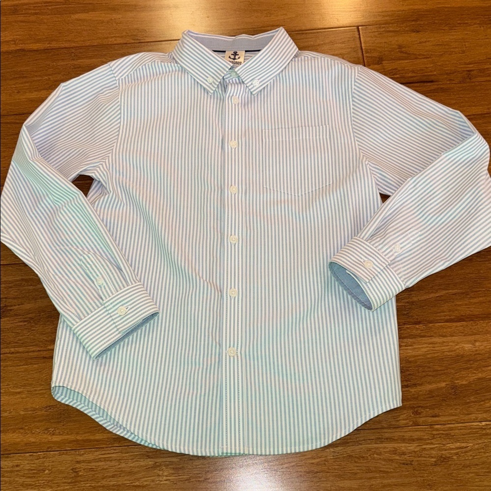 Gymboree boys light blue striped oxford shirt size large (10-12) NWOT